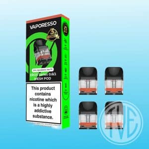 Vaporesso XROS Series Corex 3.0 Pods Tech Version 4-Pack displayed in retail packaging, showcasing Vaporesso’s latest mesh coil technology for enhanced flavour and longer pod lifespan. Designed for XROS vape kits, these refillable pods deliver consistent performance and smooth nicotine delivery. Available now at The Vape Experts, proudly serving Redruth, Truro, Penzance, Newquay, and across Cornwall with FREE shipping and exclusive vape deals.