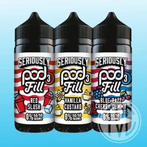 Doozy Vape Seriously Pod Fill 3 50/50 0mg 100ml Shortfill from The Vape Experts | Free Shipping and Vape Deals Available | Redruth, Newquay, Truro, Poole, Dorset, York, Manchester, Oxford, London and Birmingham