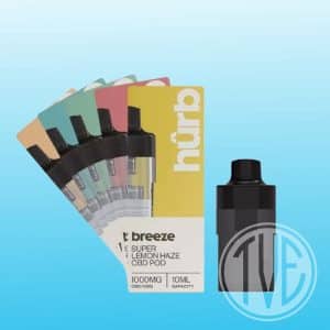 Buy your Hurb Breeze CBD 500mg + 500mg CBG Prefilled Pod 10ml here today at The Vape Experts | FREE shipping and vape deals available | York, London, Manchester, Truro, Newquay, Torquay, Dorset, Poole, Oxford, Reading and Redruth
