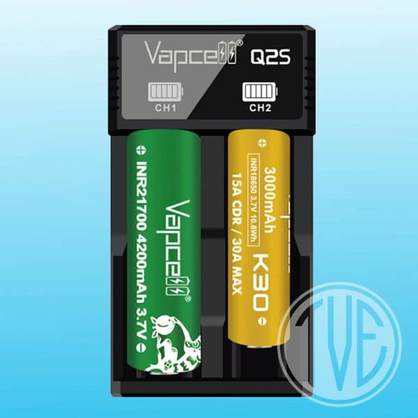 vapcell Vapcell Q2S-C Charger | Free Shipping and Vape Deals Available | Redruth, Newquay, Truro, Poole, Dorset, York, Manchester, Oxford, London and Birmingham